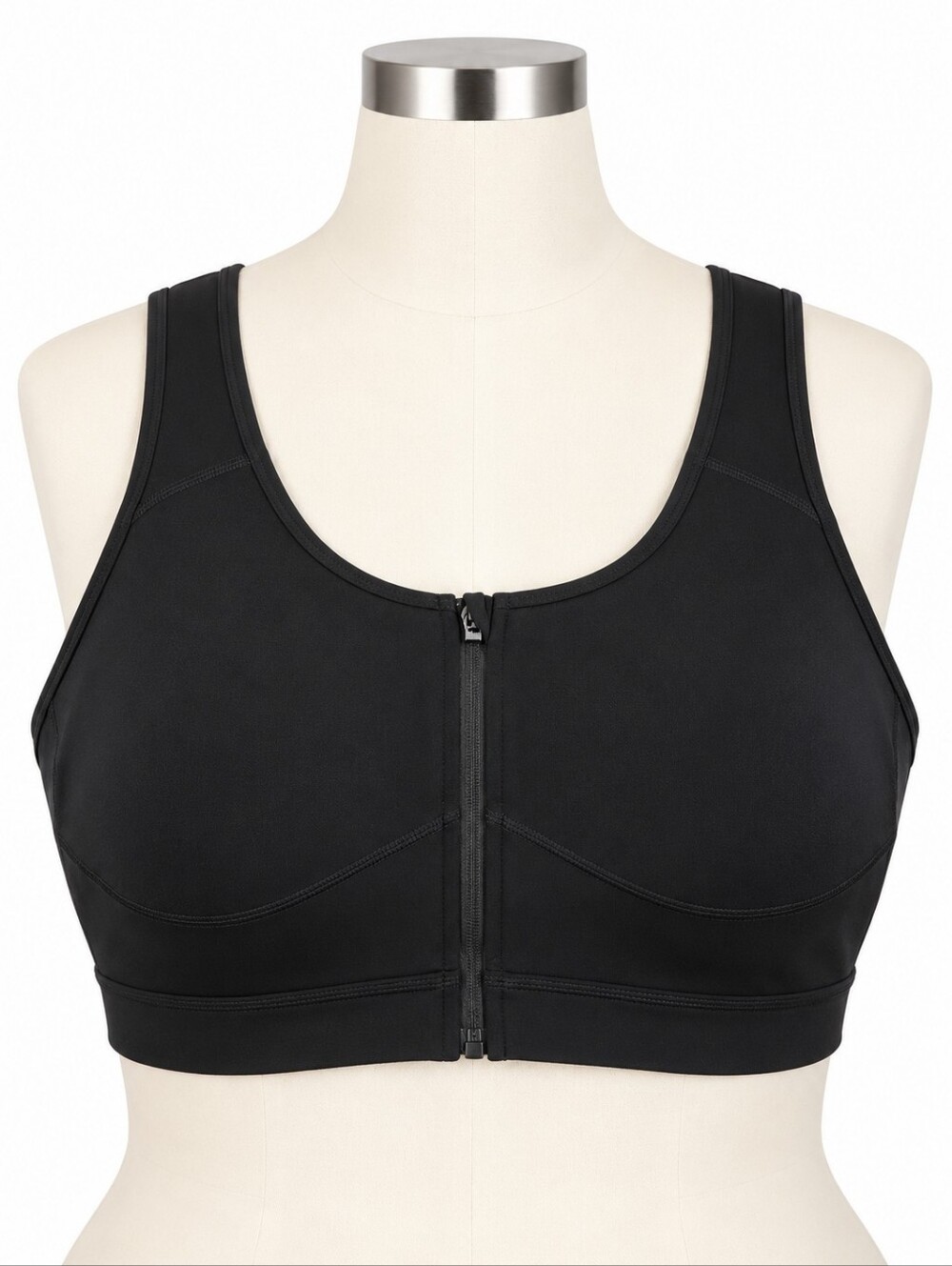 Torrid Active Women's Size 4 4X Plus Black Zip Front Low Impact Sports Bra